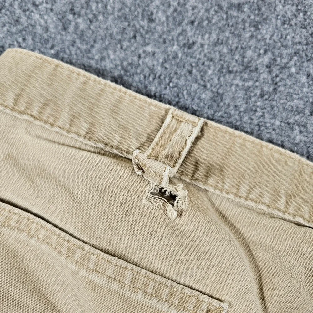 Carhartt Mens B147 DKH Original Fit Work Carpenter Shorts Tag Size 44 Beige Flaw